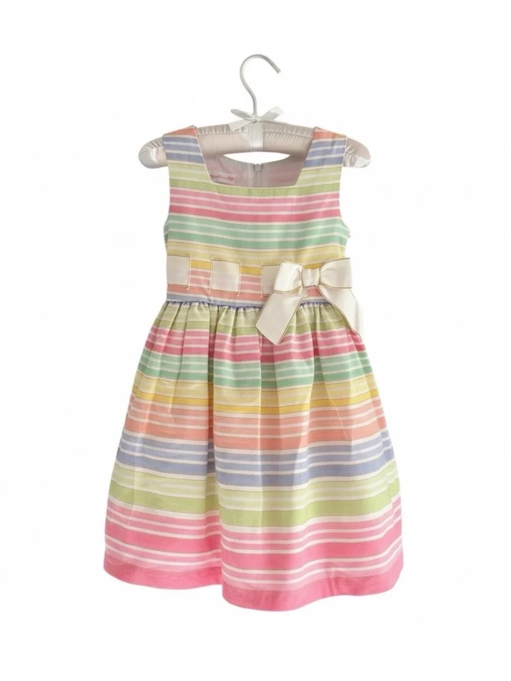 NWT Bonnie Jean Pastel Stripe Party Dress – Girls Size 4/4T
